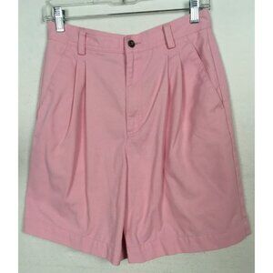 Liz Sport Shorts Women Size 10 Pink Pleated Pockets High Rise Belt Loops